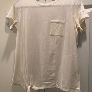 Cream tshirt with tie